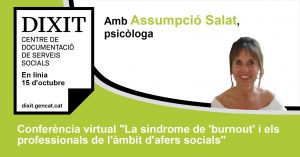 conferència virtual "La síndrome de 'burnout' i els professionals de l'àmbit d'afers socials"