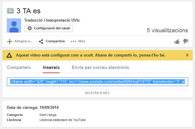 incrustar video a moodle