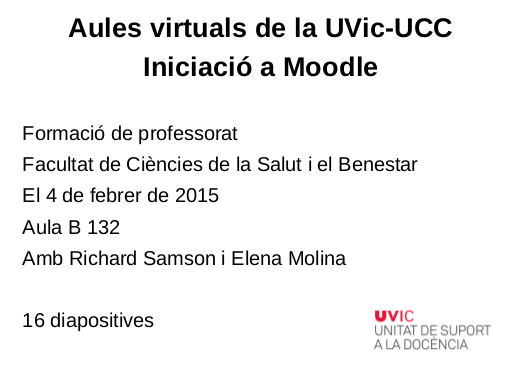 Diapositives de la sessió