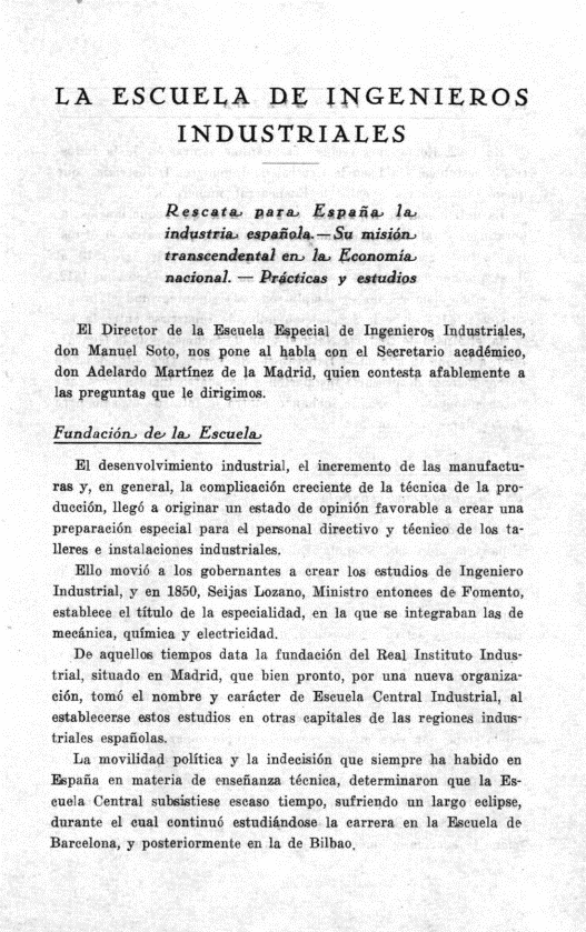 Joan Batlle: “A practical class at the Escuela Especial de Ingenieros Industriales de Madrid”, 1944