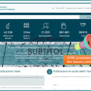 El PRC incorpora informació dels datasets publicats a l’RDR!