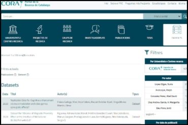 El Portal de la Recerca de Catalunya ja incorpora datasets