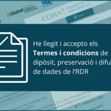El Repositori de Dades de Recerca inclou termes i condicions en el moment del dipòsit
