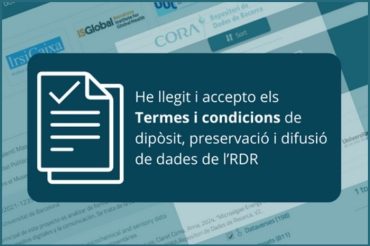 El Repositori de Dades de Recerca inclou termes i condicions en el moment del dipòsit