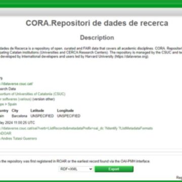El Repositori de Dades de Recerca es registra al directori ROAR