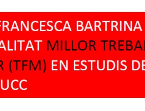Es convoca el II Premi Francesca Bartrina al millor treball de final de màster (TFM) en estudis de gènere de la UVic-UCC