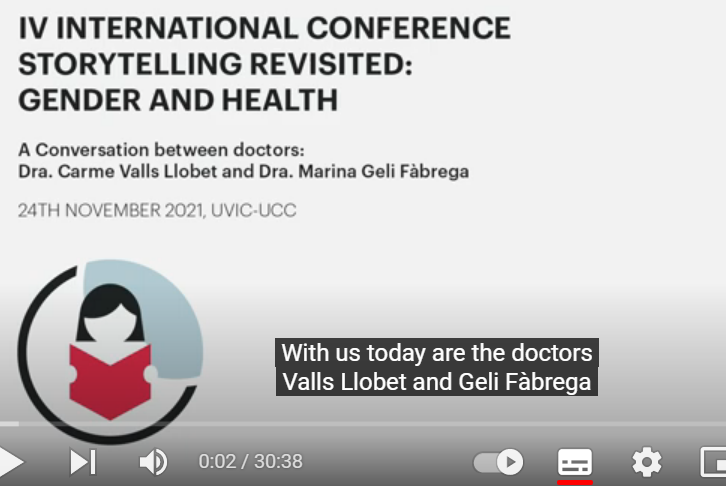 4a edició de la conferència internacional “Storytelling revisited: Gender and Health” Conversa entre Marina Geli i Carme Valls