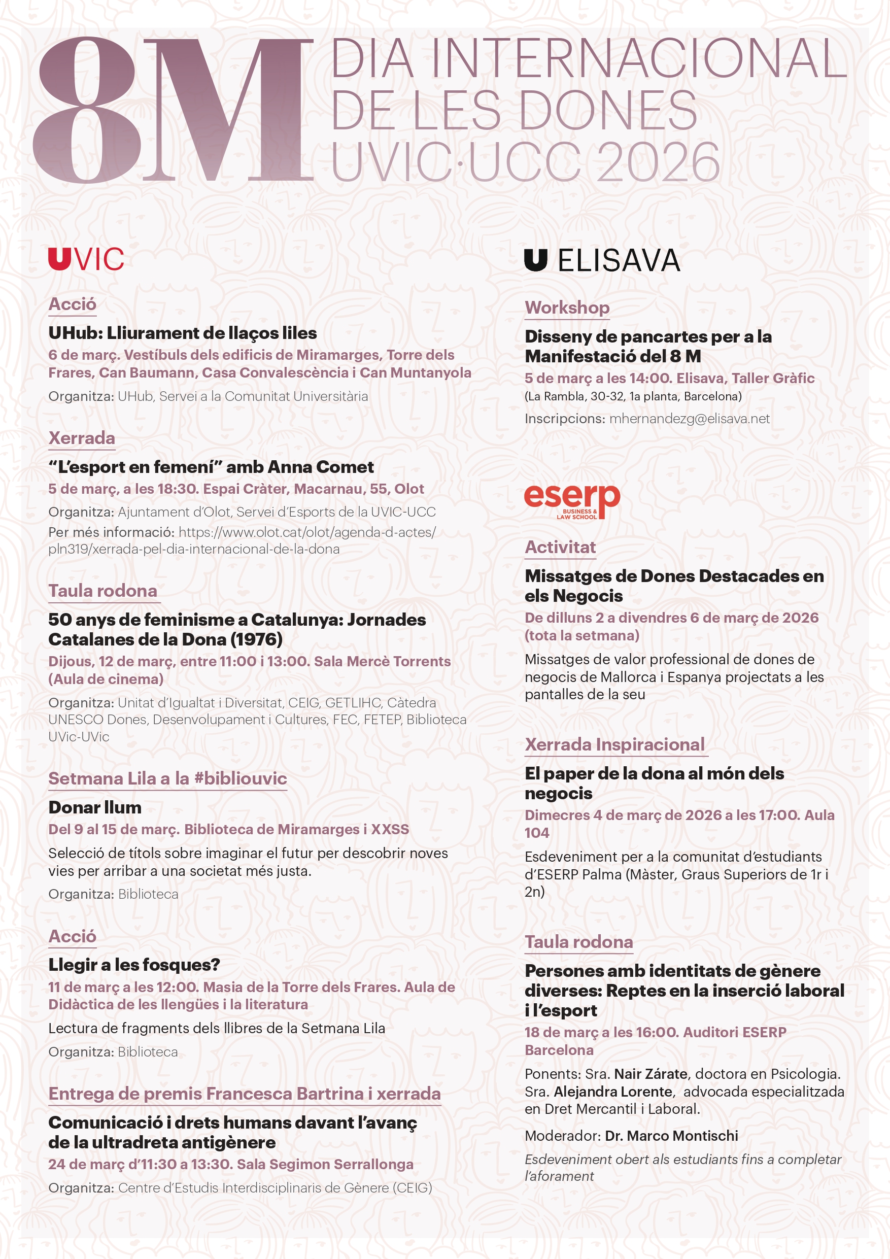 8M 2026 · Dia Internacional de les Dones a la UVic-UCC