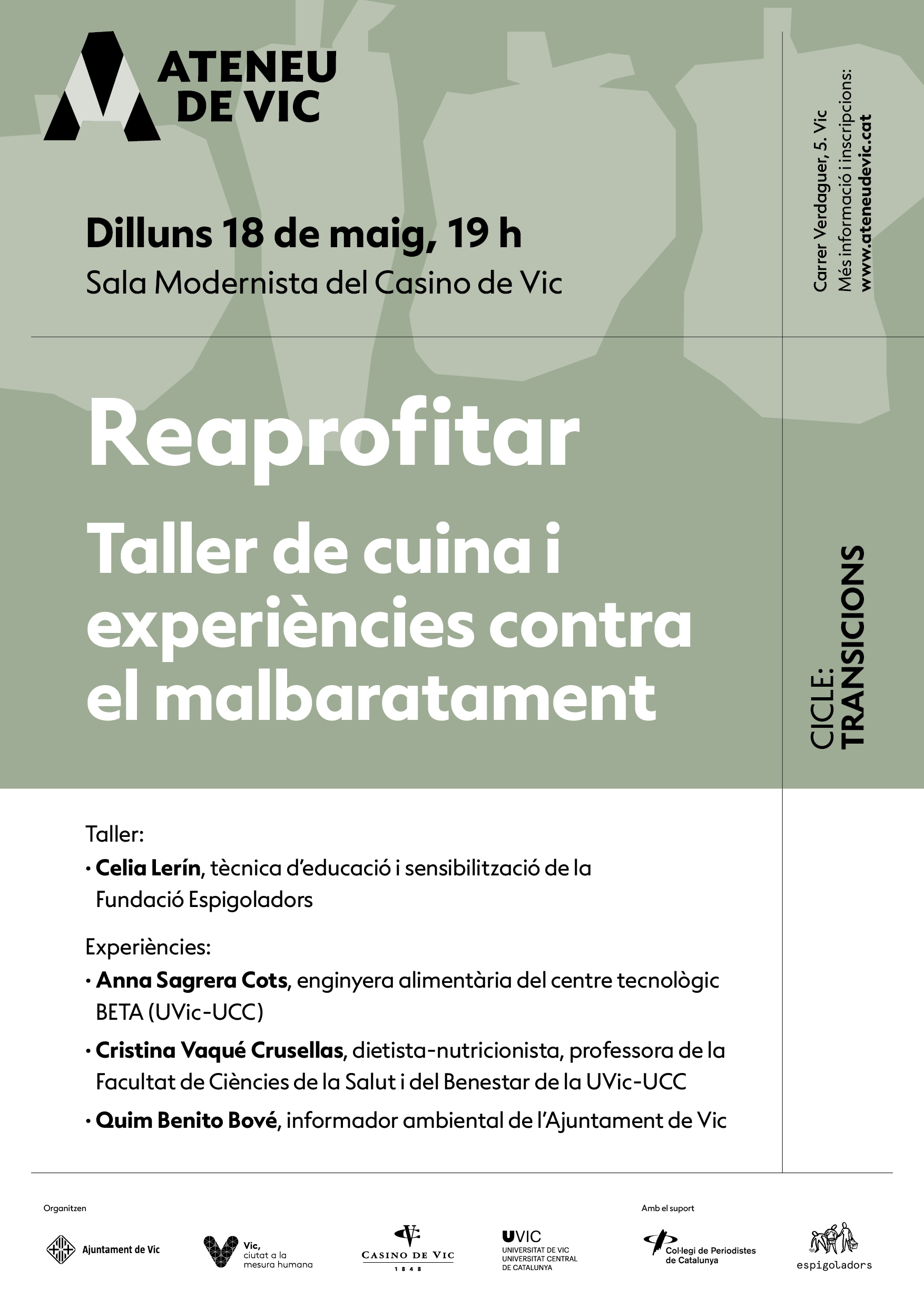 Reaprofitar. Taller de cuina i experiències contra el malbaratament