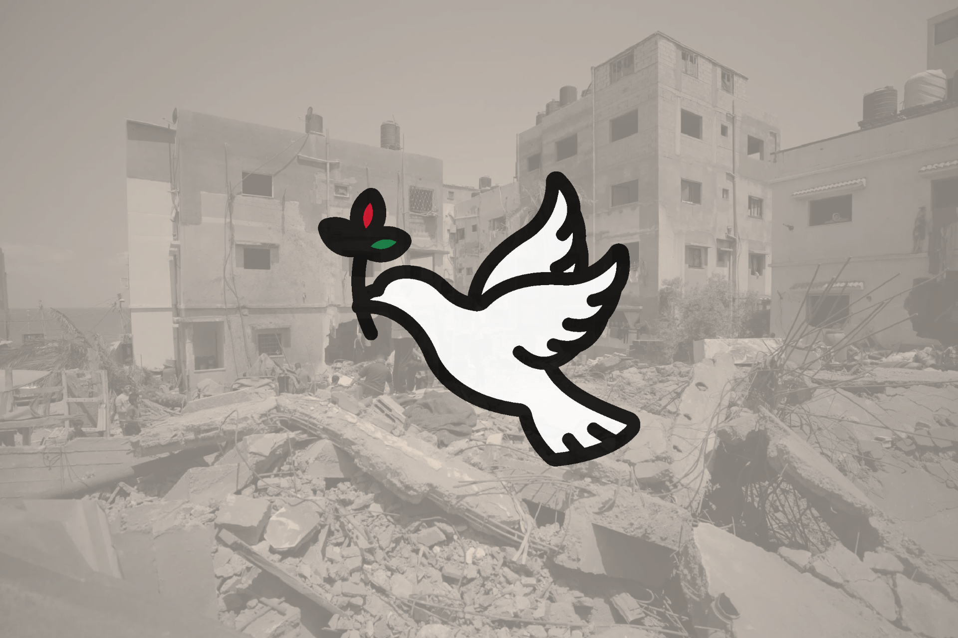 Acció de suport del personal treballador de la UVic al poble de Palestina