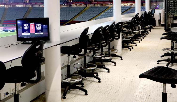 Tribuna de premsa a l'Estadi Olímpic de Montjuïc