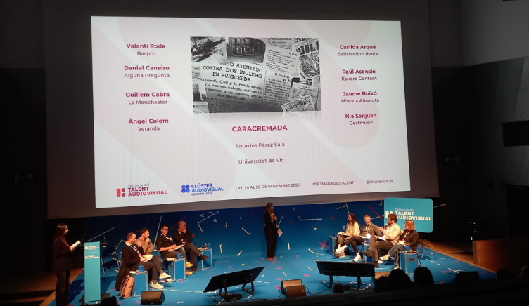 Lourdes Pérez rep el Premi al Desenvolupament de la Secció d’Entreteniment del Clúster Audiovisual de Catalunya pel seu TFG ‘Caracremada’