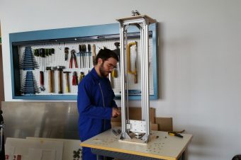 Marcel Pla, student of Mechatronics Engineering in UVIC-UCC, is constructing an Universal Testing Machine