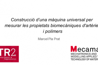 Marcel Pla defends his TFG ” Construction of a universal machine to measure the biomechanical properties of arteries and polymers”