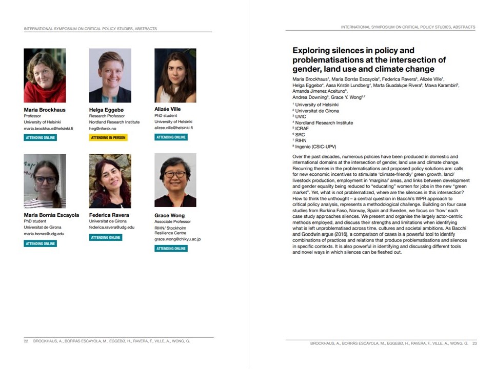 WPR Network: ‘Symposium on Critical Policy Studies – Exploring the Premises and Politics of Bacchi’s WPR Approach’