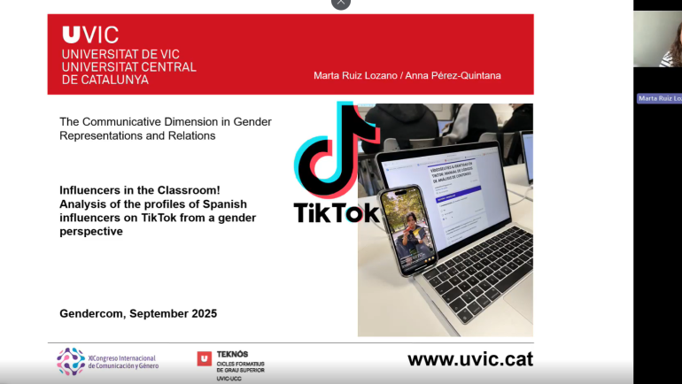Marta Ruiz, i Anna Pérez-Quintana presenten una recerca sobre influencers i gènere al congrés Gendercom