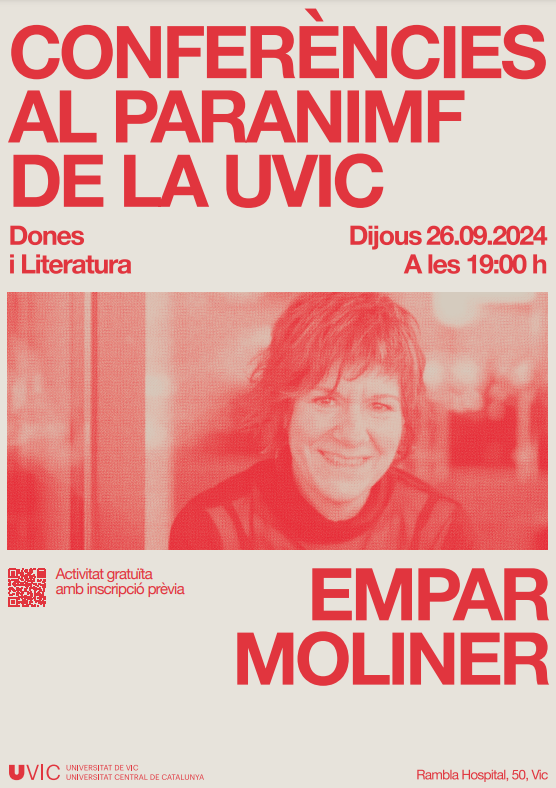 Cicle de Conferències al Paranimf de la UVic. Conferència 1 “Dones i Literatura”, dijous 26 de setembre a les 19h