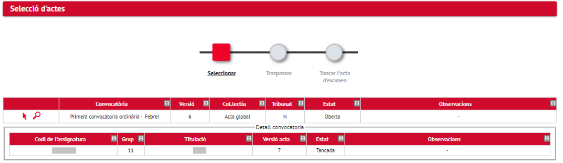 Captura amb informació de docència compartida