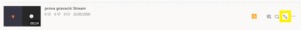 Opció Editar vídeo
