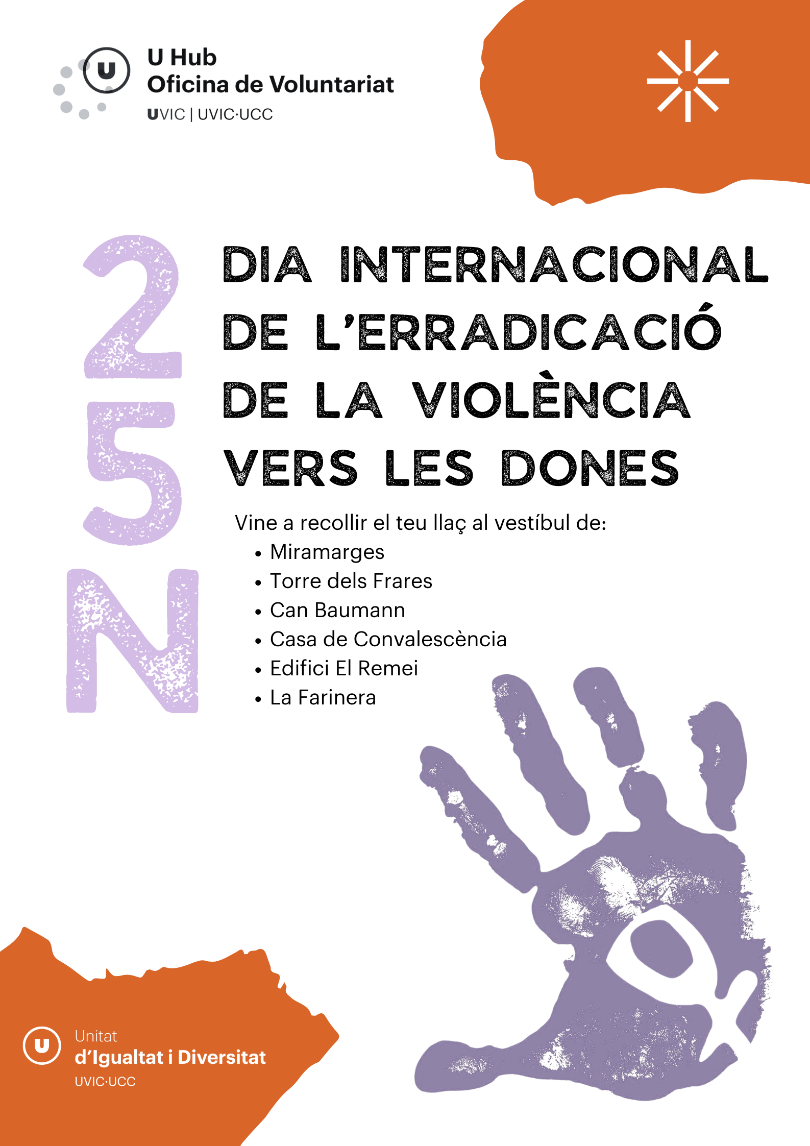 La UVic-UCC commemora el 25N, Dia Internacional per a l’Erradicació de la Violència contra les Dones