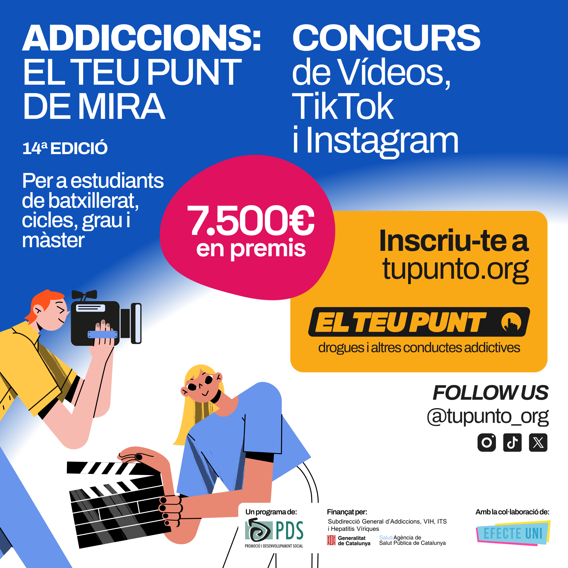 Els joves protagonistes en la prevenció d’addiccions: s’inicia una nova edició del concurs “El Teu Punt de Mira”