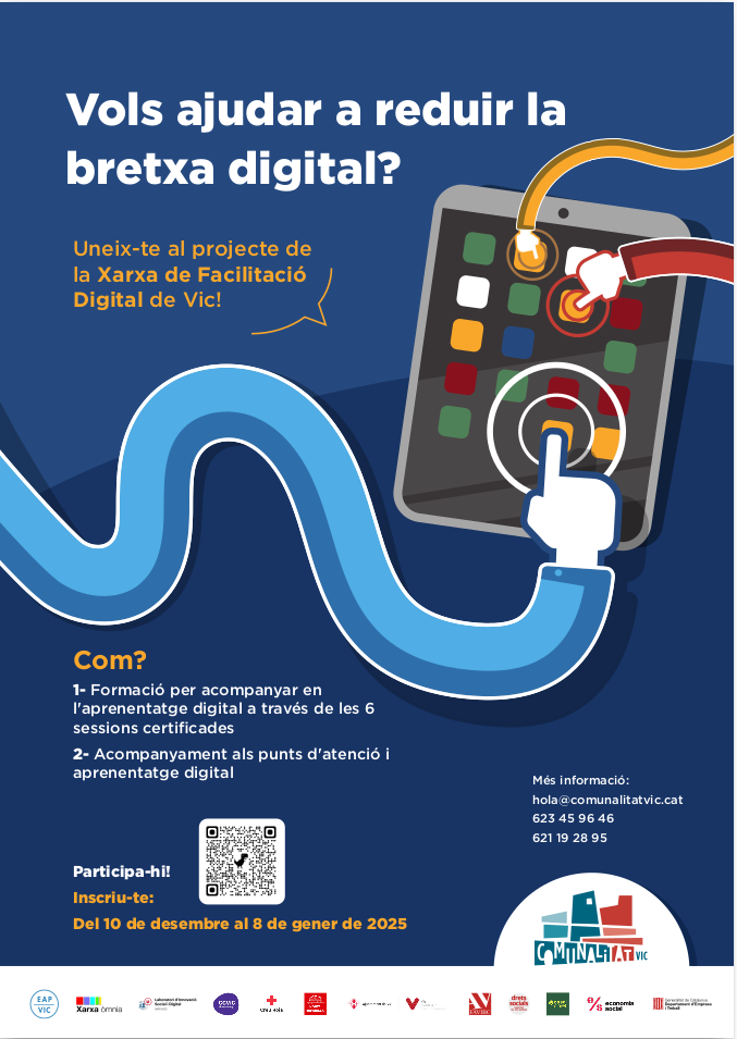 La Xarxa de Facilitació Digital de Vic busca voluntaris